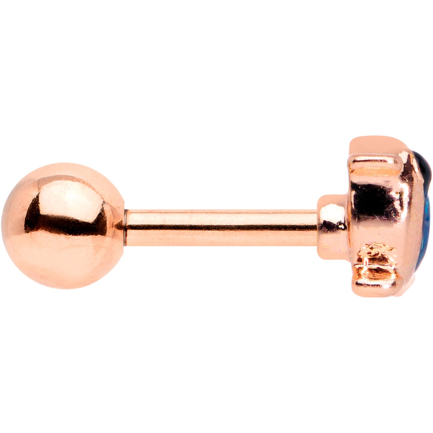 16G 1/4 Rose Gold Tone Blue Bird Cartilage Tragus Earring