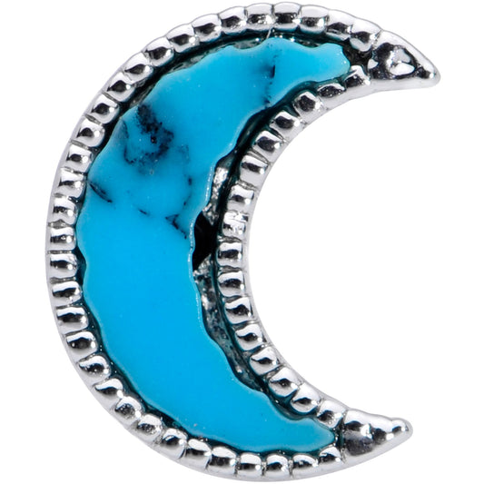 16G 1/4 Faux Turquoise Crescent Moon Cartilage Tragus Earring