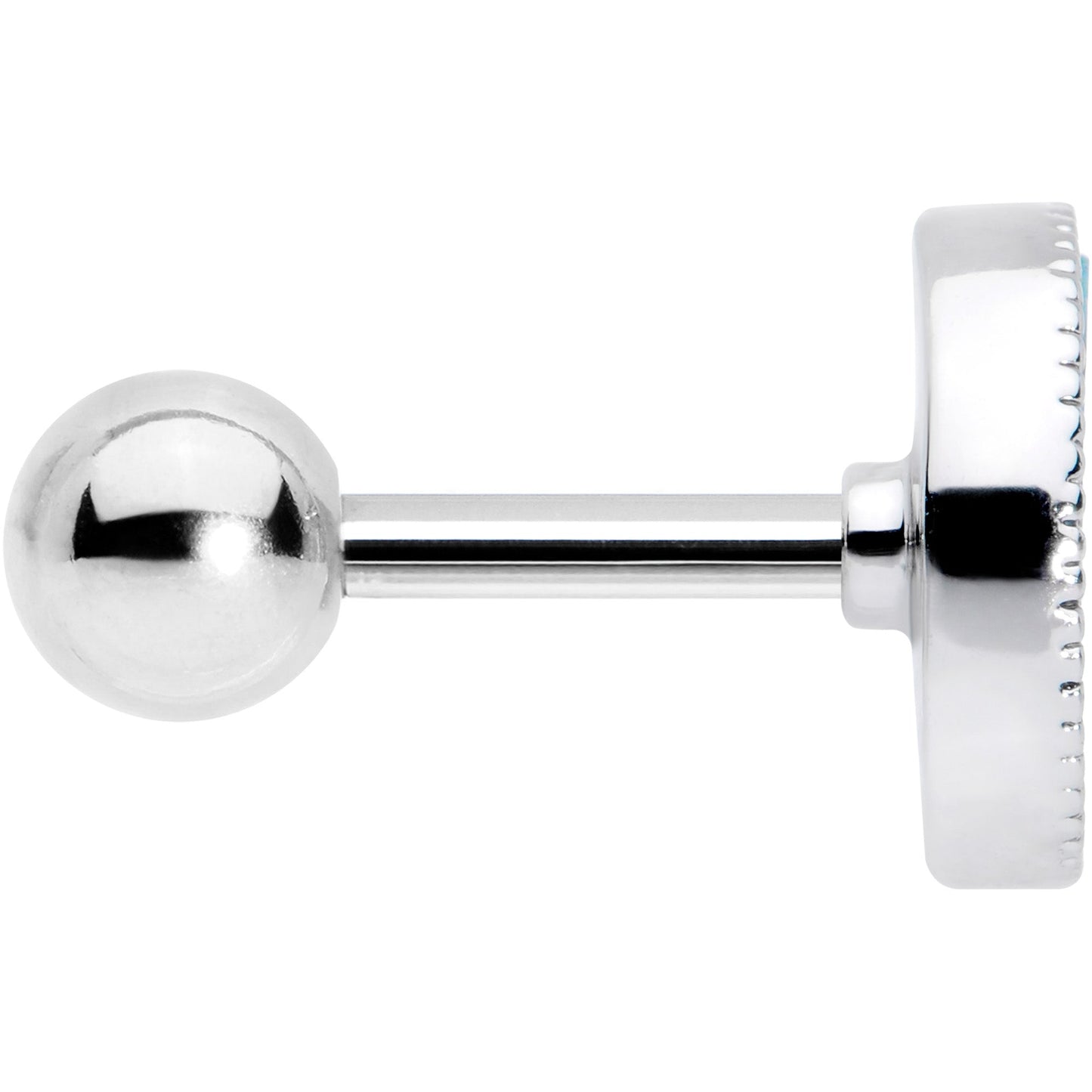 16G 1/4 Faux Turquoise Crescent Moon Cartilage Tragus Earring