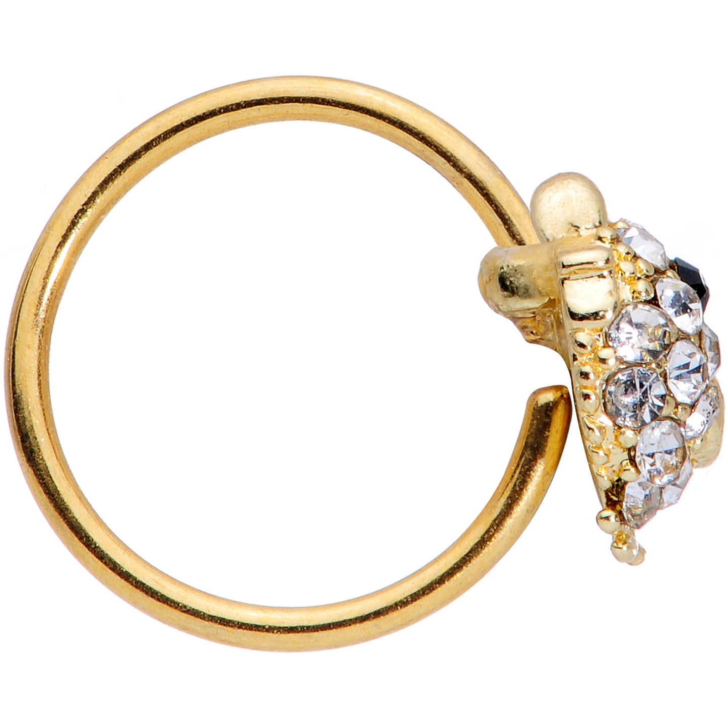 20G 5/16 Clear Gem Gold Tone Little Chick Nose Hoop