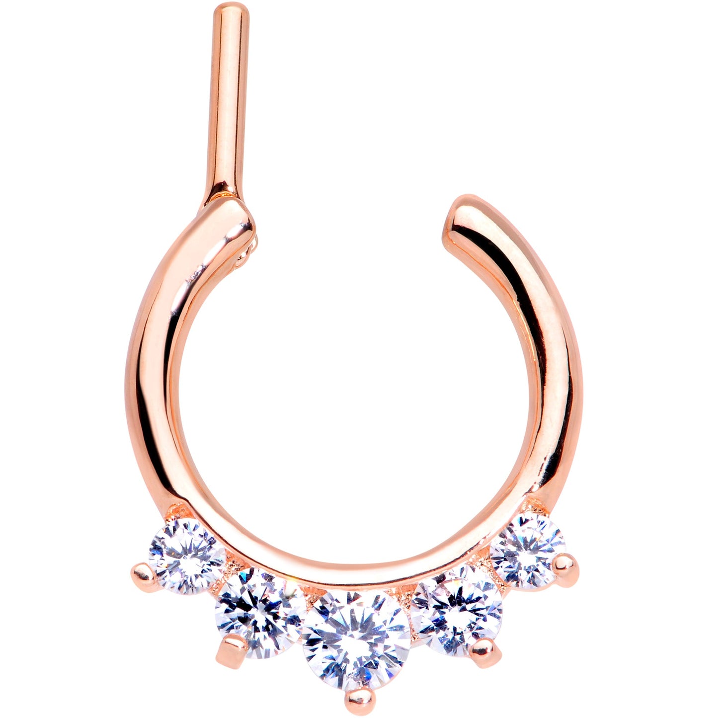 16G 1/4 Clear Gem Rose Gold IP Luxe Cartilage Clicker