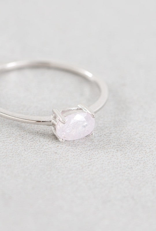 Pink Shimmer Ring Silver