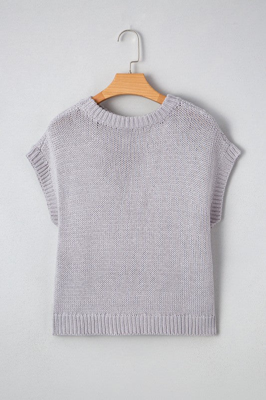 Sara Bowknot Applique Cap Sleeve Sweater