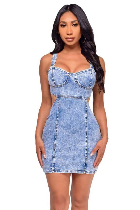 WOMEN FASHION DENIM DRESS