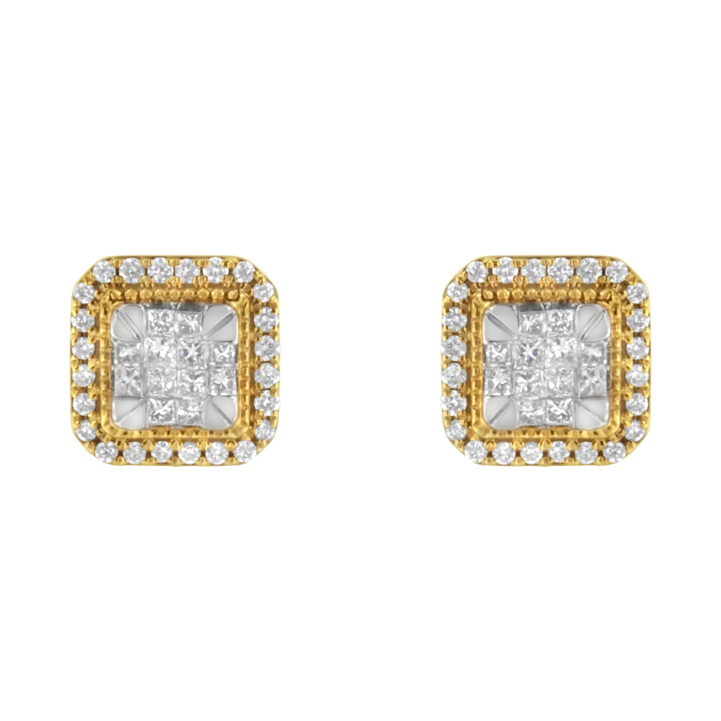 10KT Yellow Gold Diamond Stud Earrings (1/2 cttw, H-I Color, SI2-I1 Clarity)