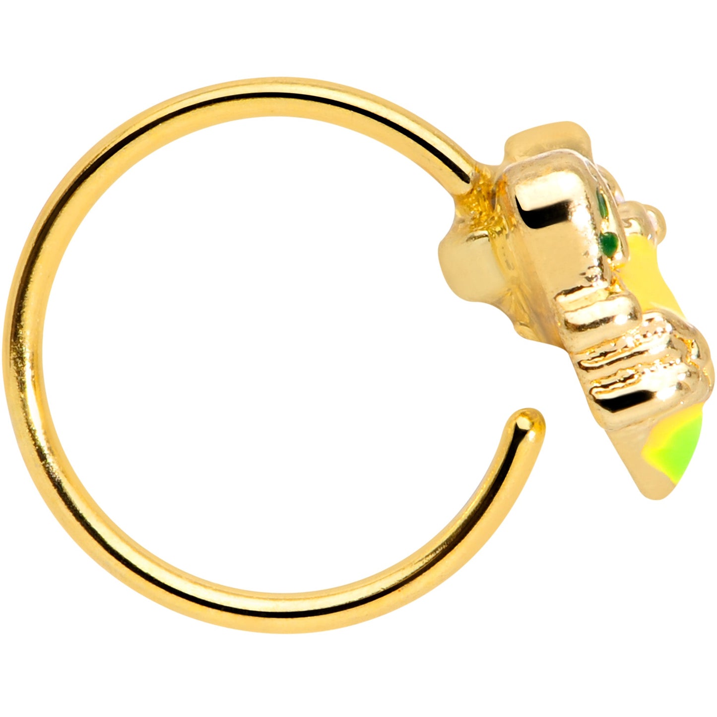 20G 5/16 Gold Tone Lemon Bee Flower Nose Hoop