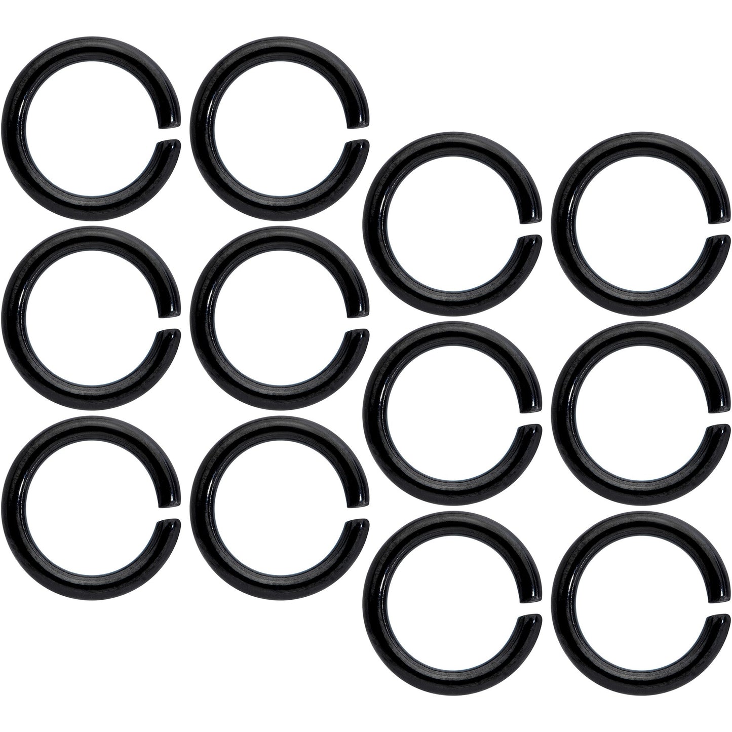 14G 5/16 Black Anodized Seamless Cartilage Ring Set of 12