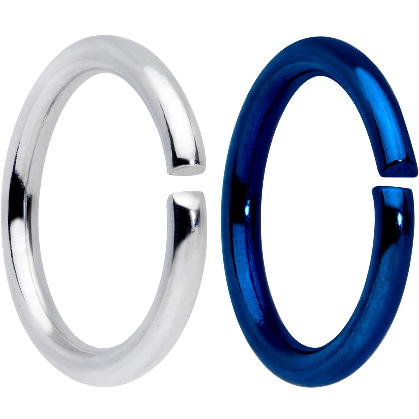 16G 5/16 Steel Blue Anodized Seamless Cartilage Ring Set of 12