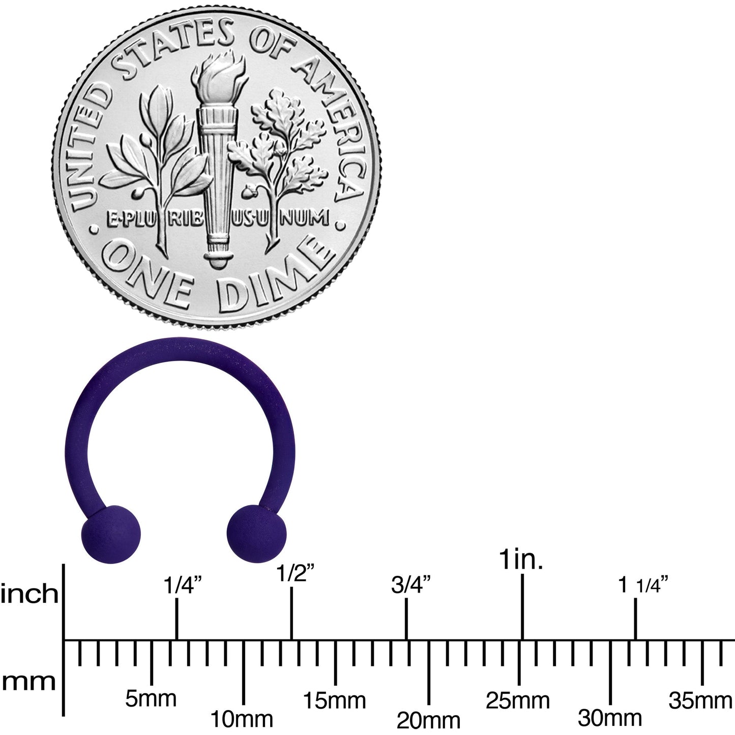 16G 3/8 Delicious Dark Purple Matte Horseshoe Circular Barbell