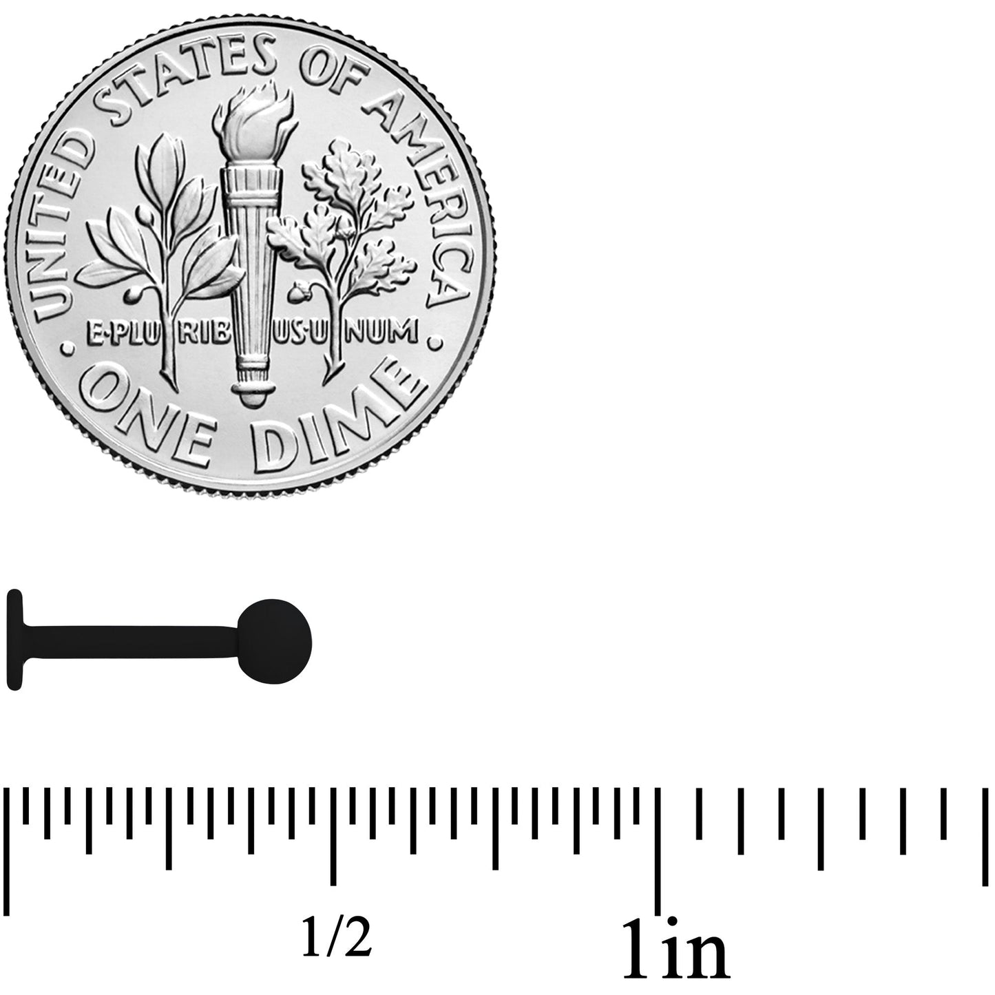 16G 5/16 Black Acrylic Matte Labret Monroe Tragus