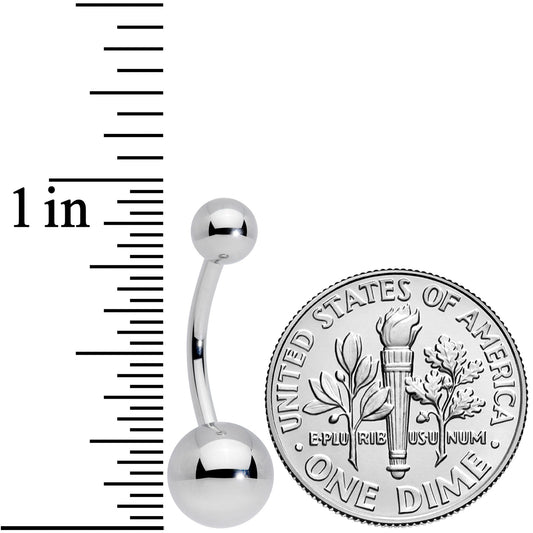 14G 1/2 Grade 23 Titanium Belly Ring Curved Barbell