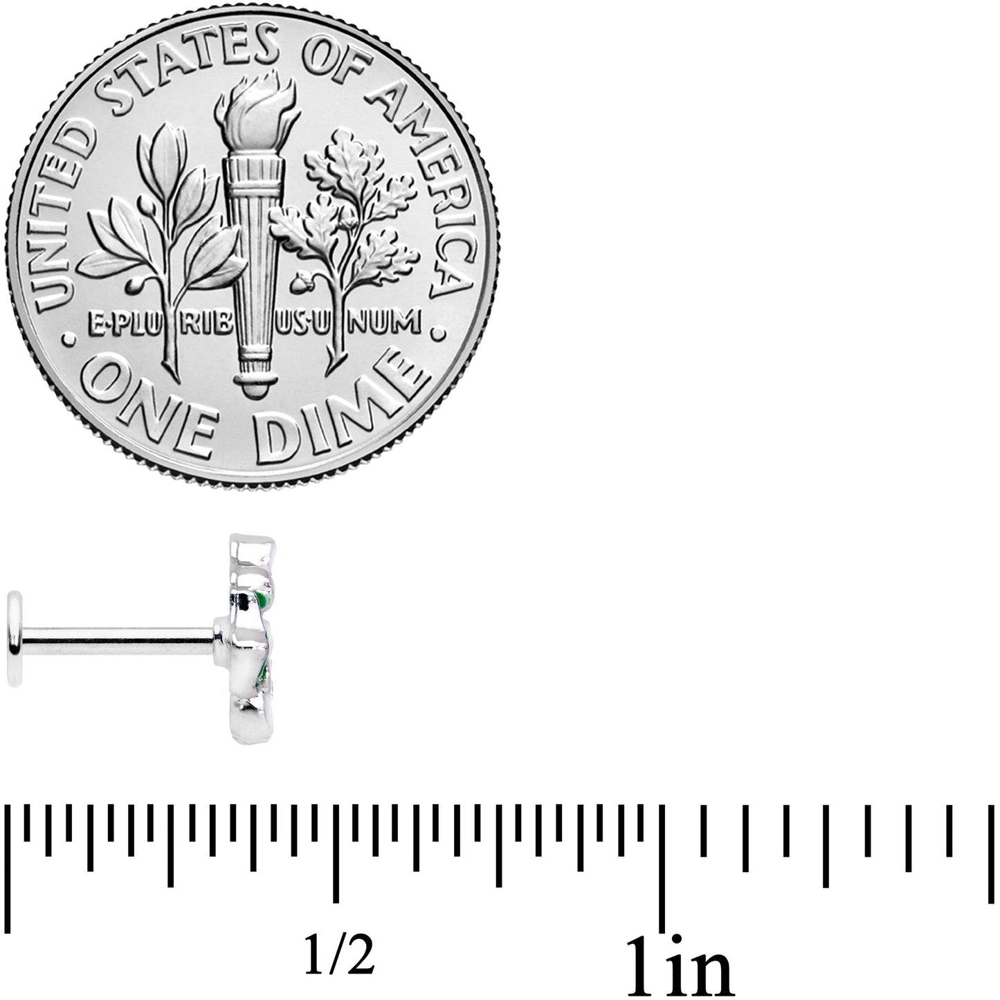 16G 5/16 Clear Gem Fanciful Flowers Labret Monroe Tragus