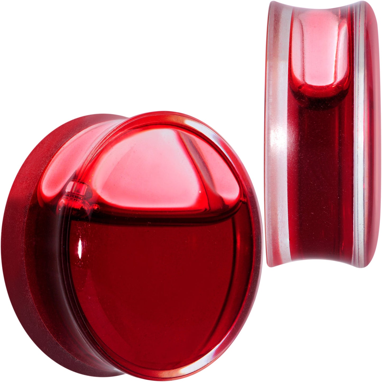Acrylic Fake Blood Filled Halloween Saddle Plug Set 0G to 1 Inch