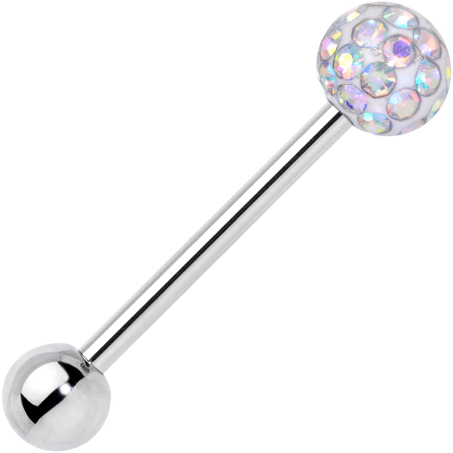 Aurora Gem Disco Ball Internally Threaded Barbell Tongue Ring