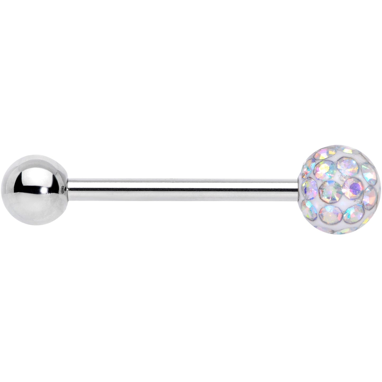 Aurora Gem Disco Ball Internally Threaded Barbell Tongue Ring