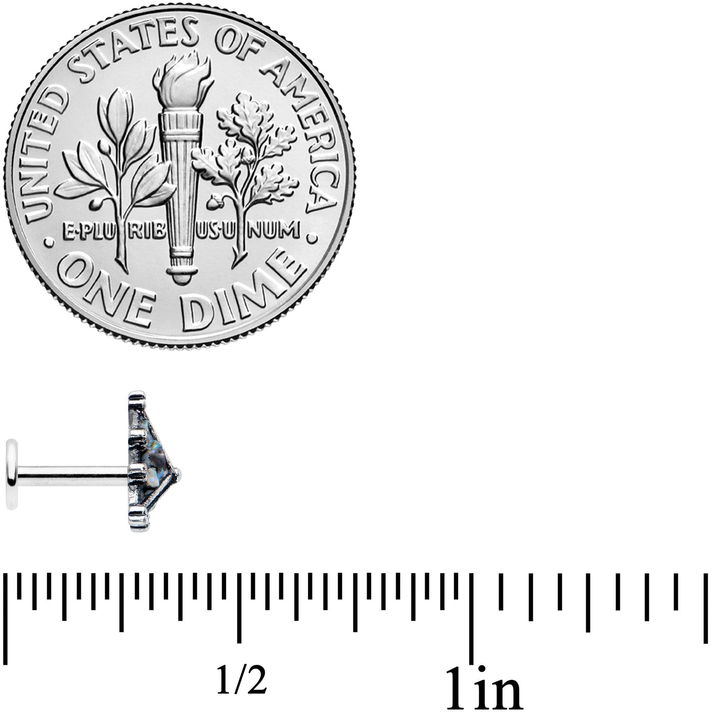 16G 1/4 Textured Rococo Pyramid Labret Monroe Tragus