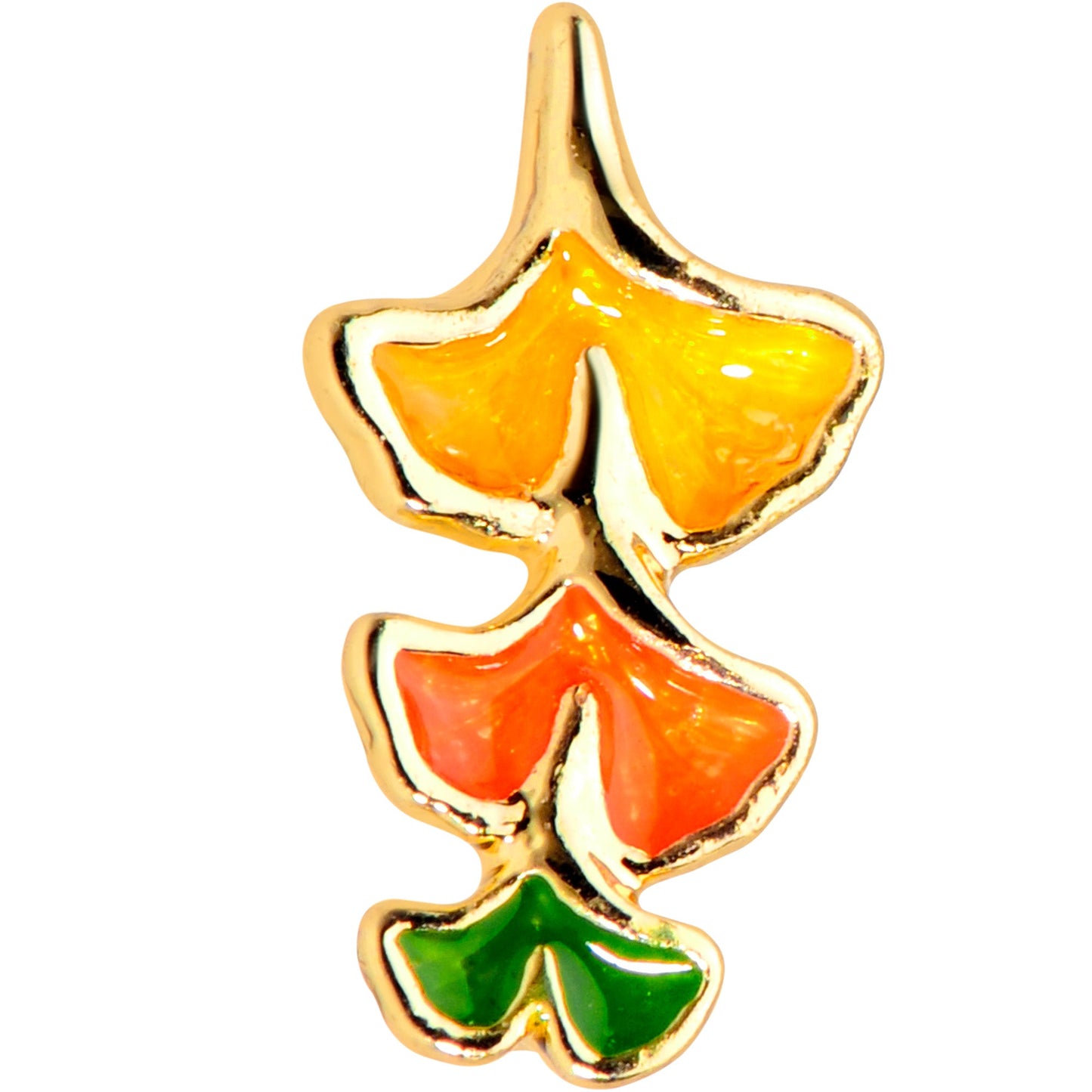 16G 1/4 Gold Tone Autumn Leaves Fall Cartilage Tragus