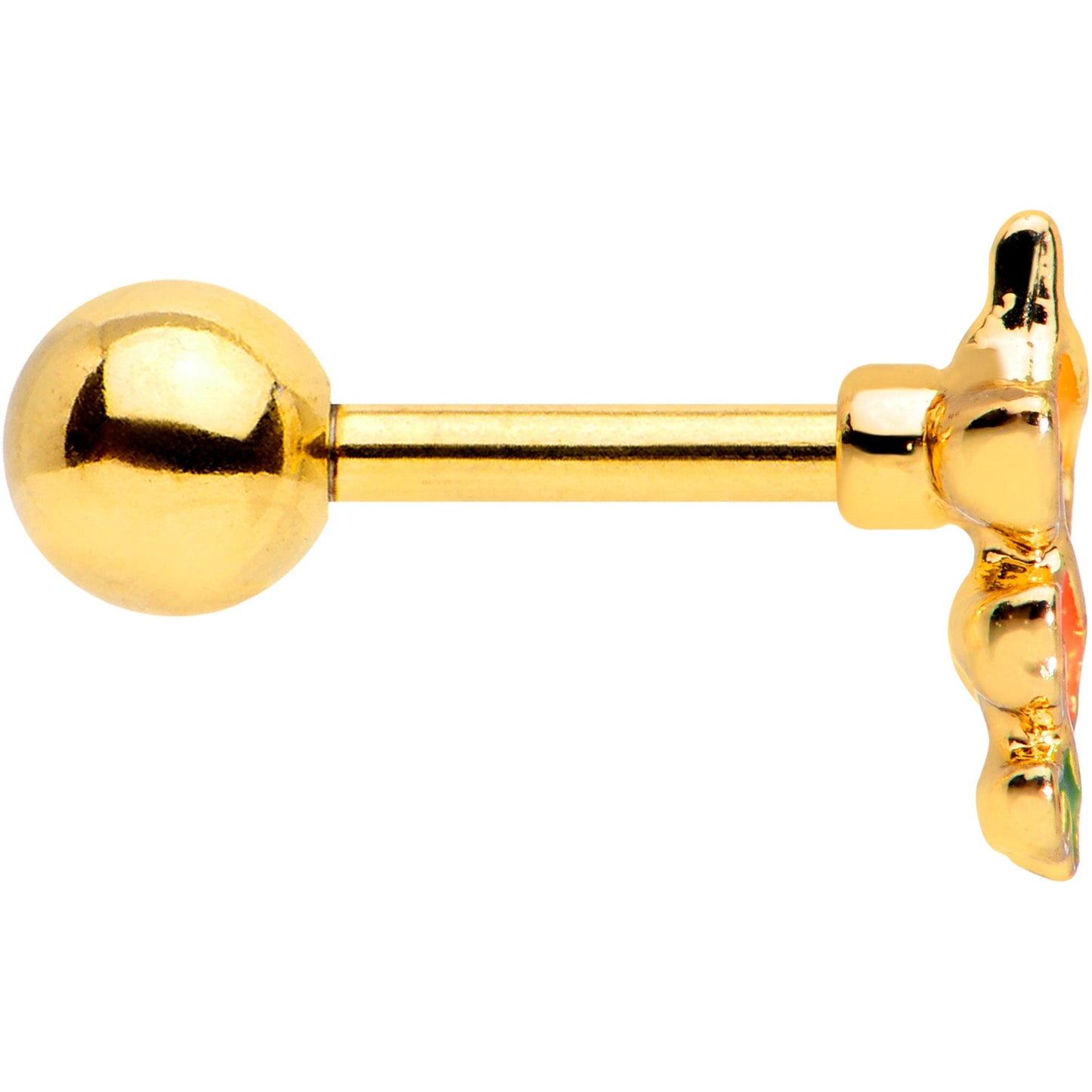 16G 1/4 Gold Tone Autumn Leaves Fall Cartilage Tragus