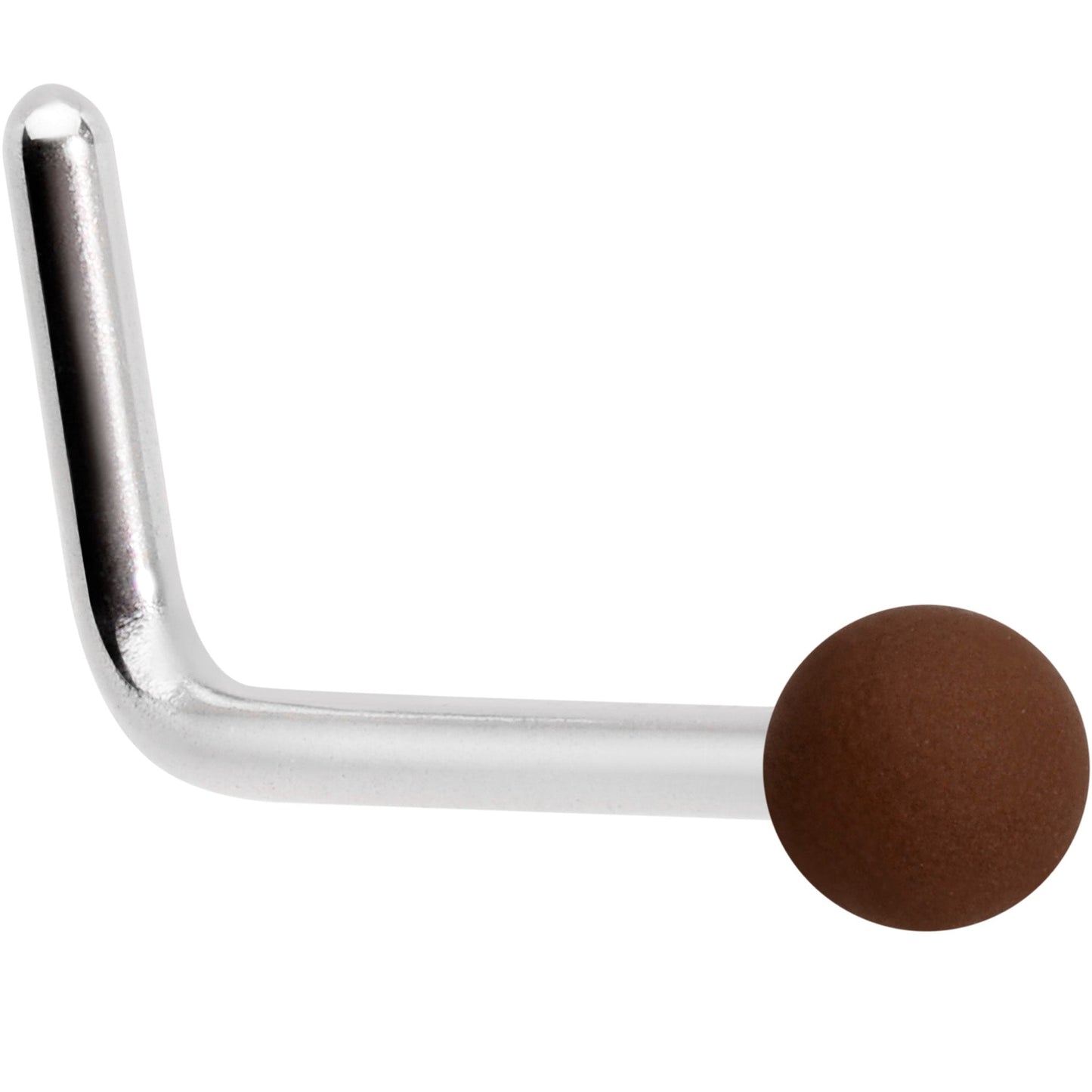 20G 7mm Dark Brown Matte 2mm L Shaped Nose Ring