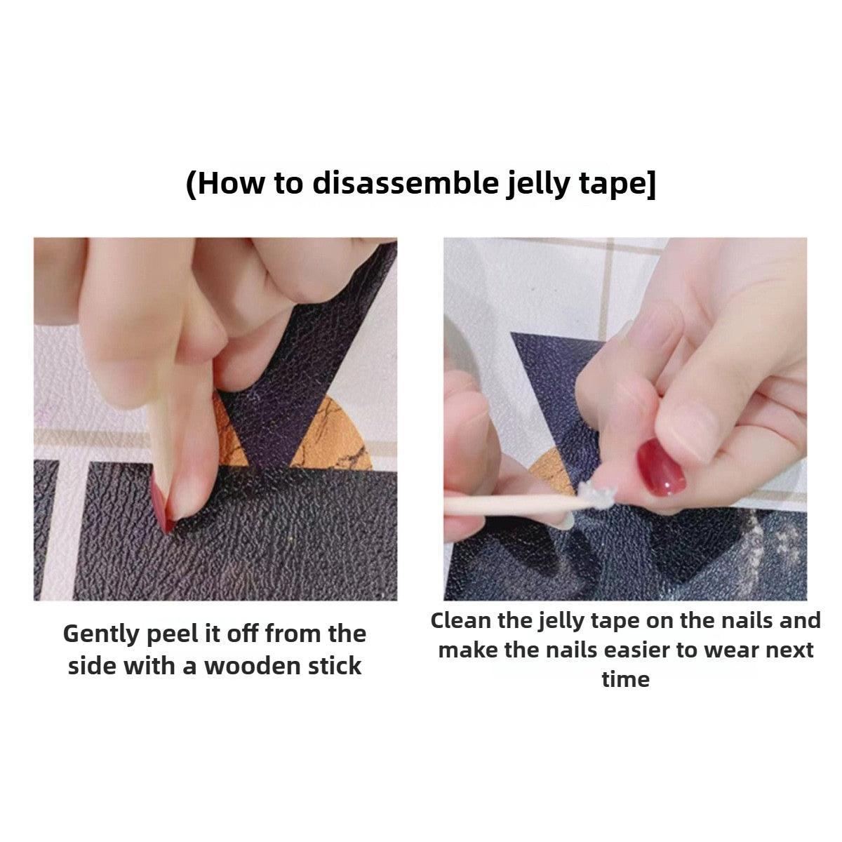 1079 Handmade Nail Wear Nail Art Reusable Press on Nails False Nails 2PCS