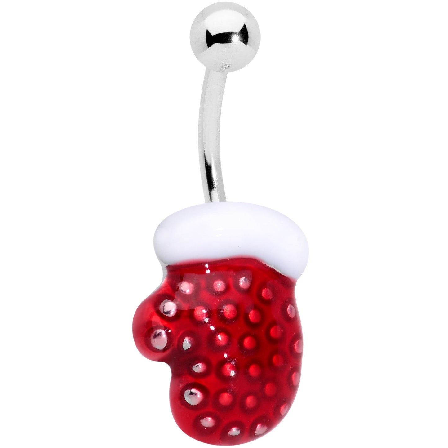 Holiday Snowflake Mitten Stocking Christmas Belly Ring Set of 3