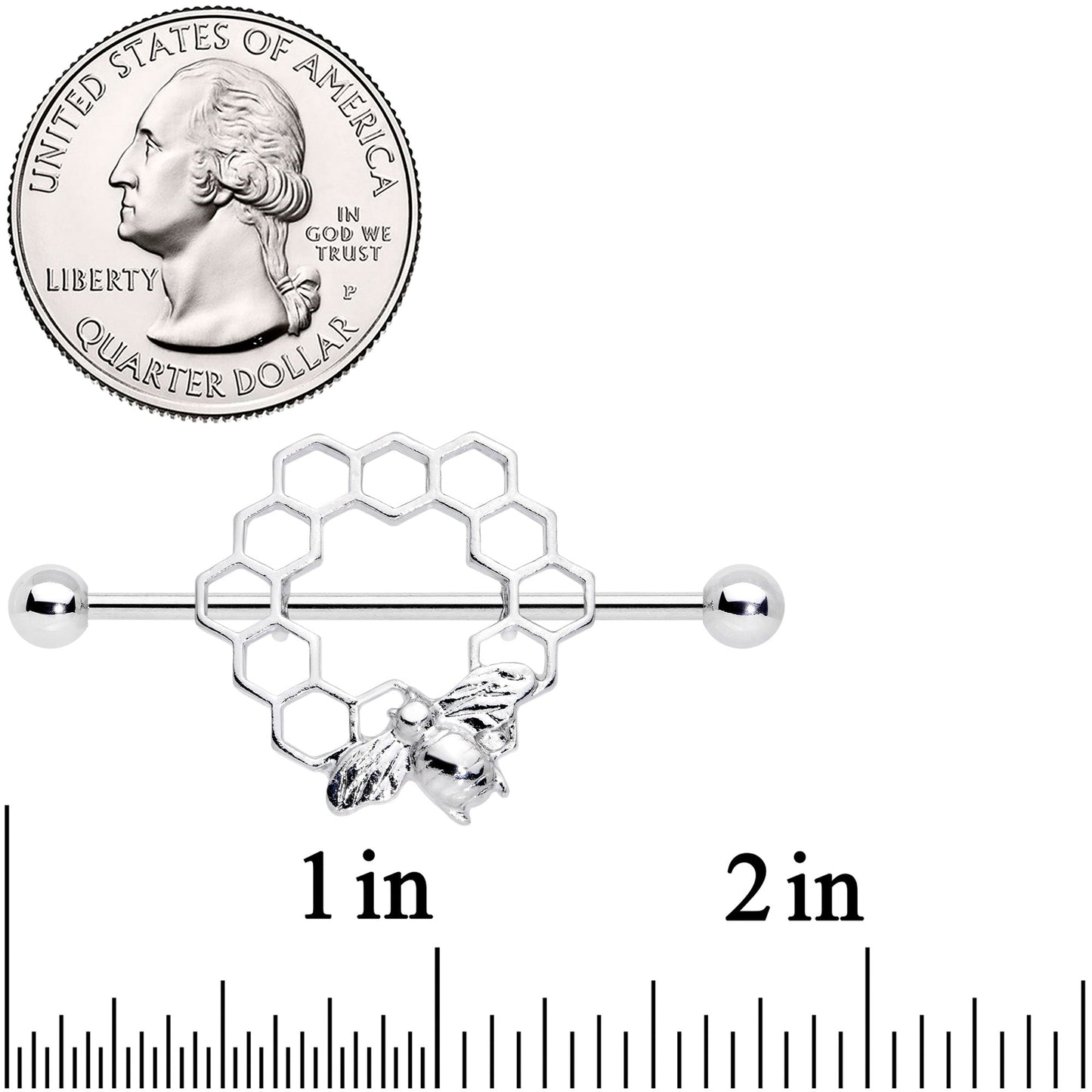14G 1/2 Bee Hive Bee Nipple Shield Set