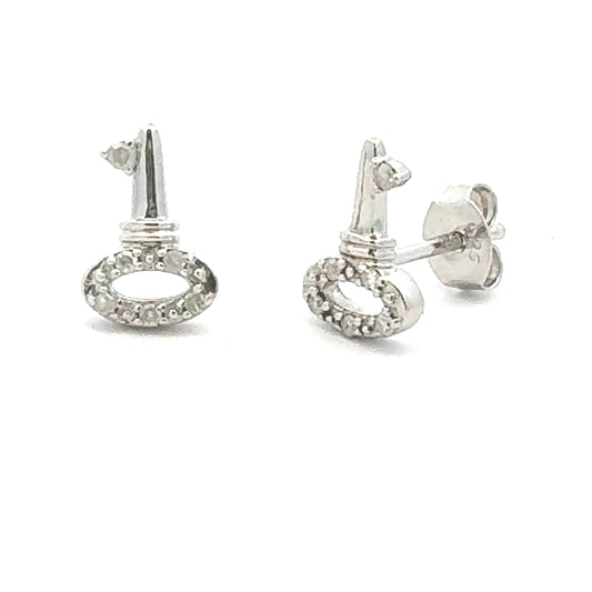 .03ct Diamond Earrings Sterling Silver