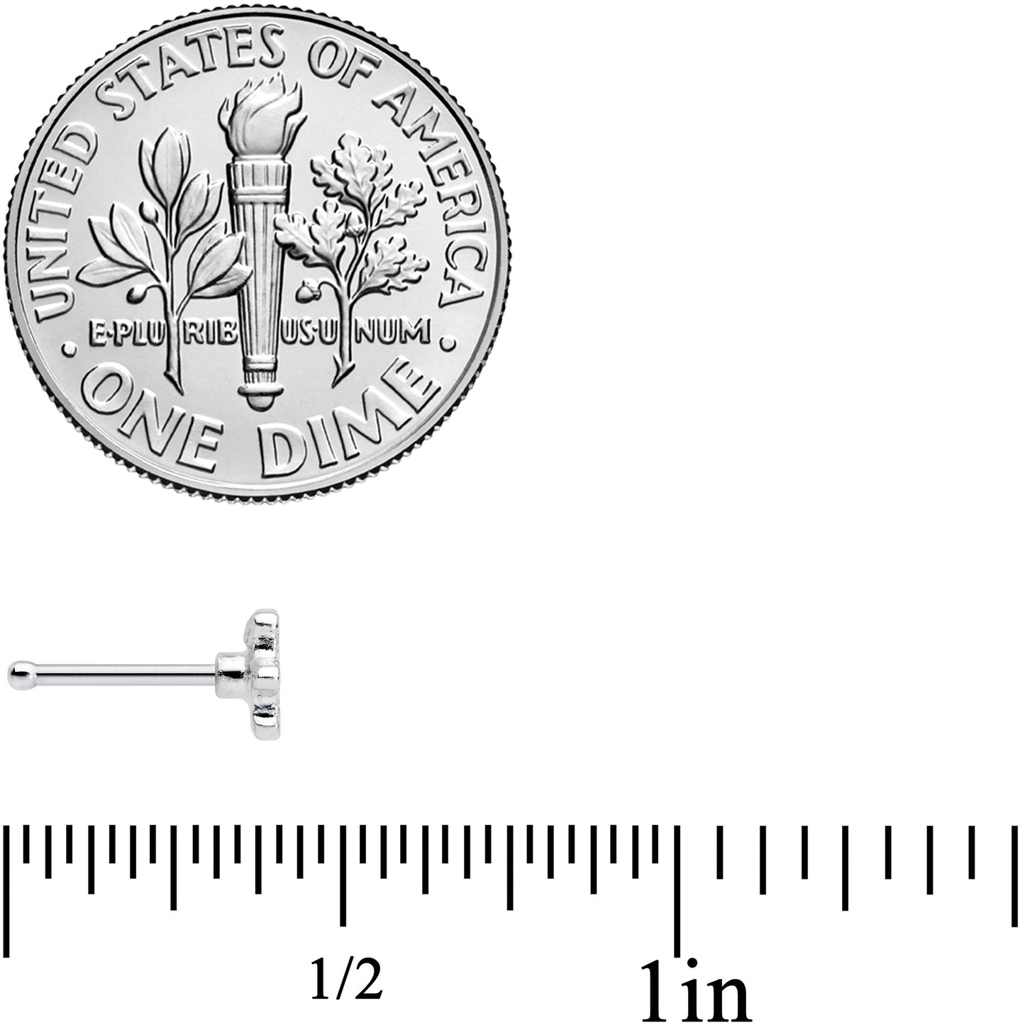 20G 5/16 Clear Gem Snowflake Stocking Nose Bone Hoop Set of 3