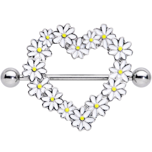 14G 13/16 Daisy Flower Heart Valentines Nipple Shield Set