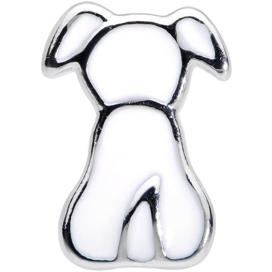 16G 1/4 White Sitting Dog Cartilage Tragus Earring