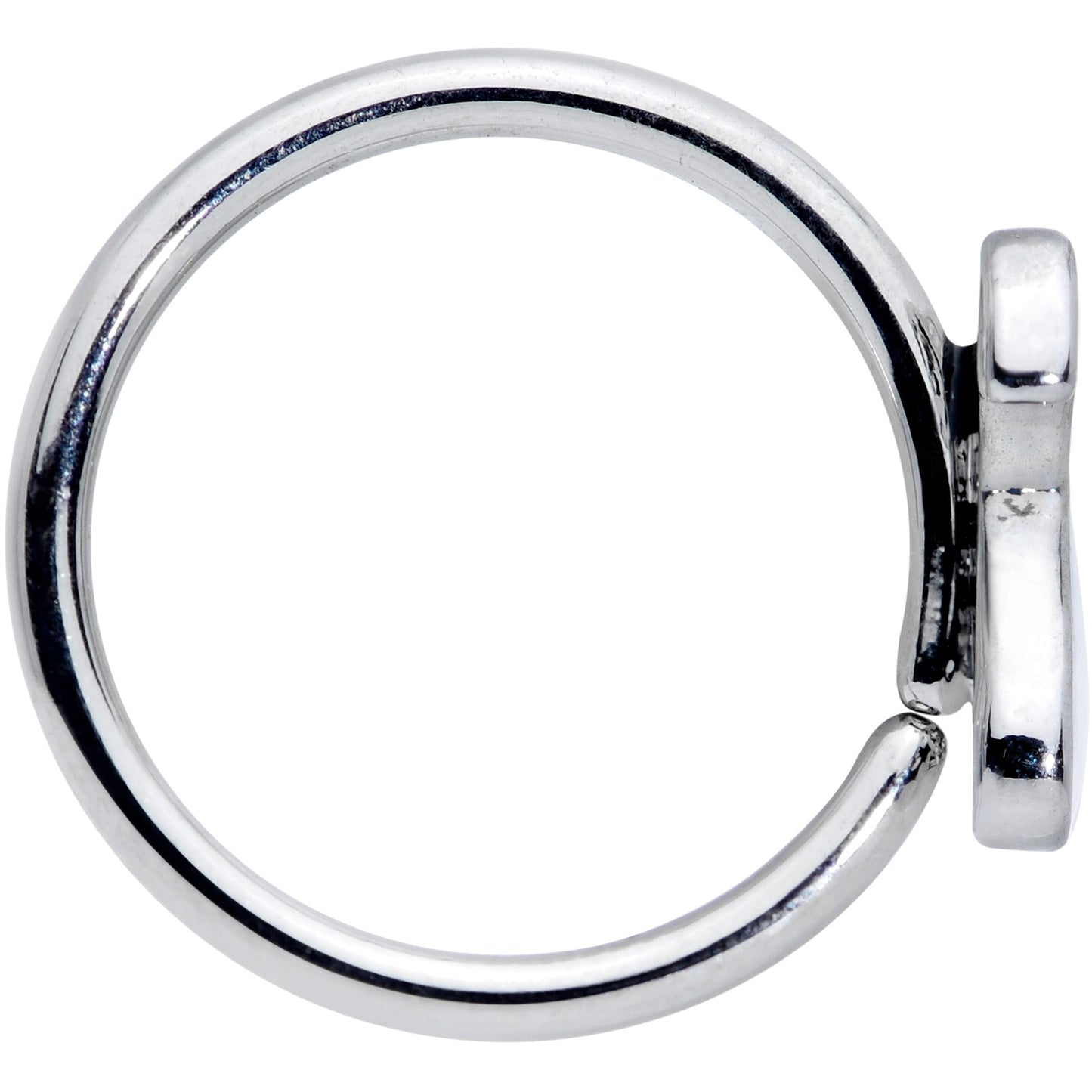 18G 3/8 White Sitting Dog Nose Hoop