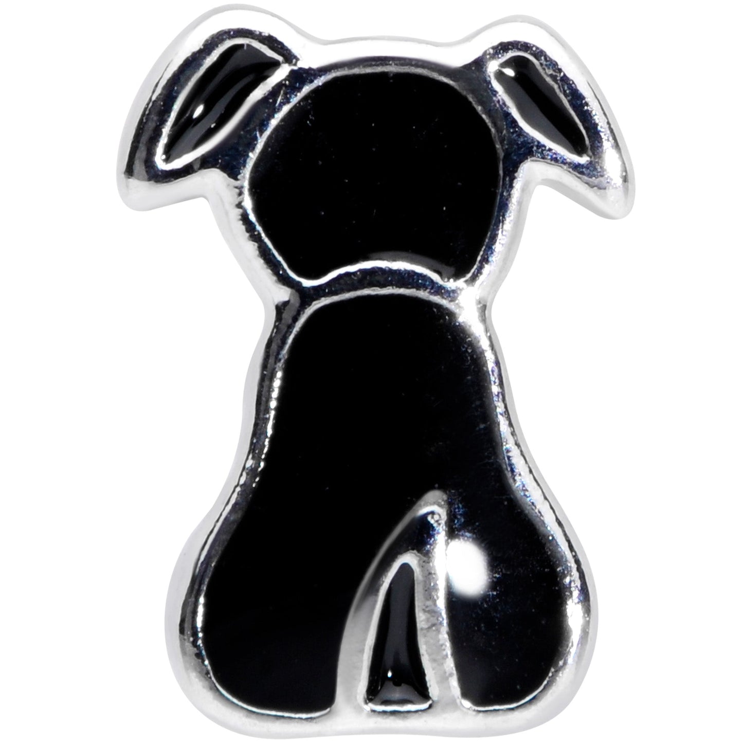 20G 1/4 Black Sitting Dog Nose Bone