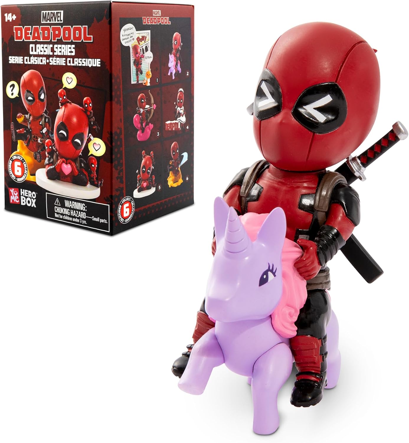 Halloween Deadpool Classic Series Hero Box - Blind Box, 2" to 4" Collectible Toy Figurines, Marvel Superhero Movie Inspired Toy Figure Set, Fun Gifts for Adults, Boys, Girls, and Kids Ages 14+, Single Box