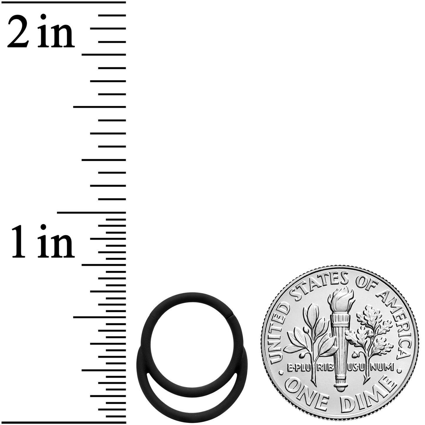 18G 3/8 Black Matte Double Circle Cartilage Hinged Segment Ring