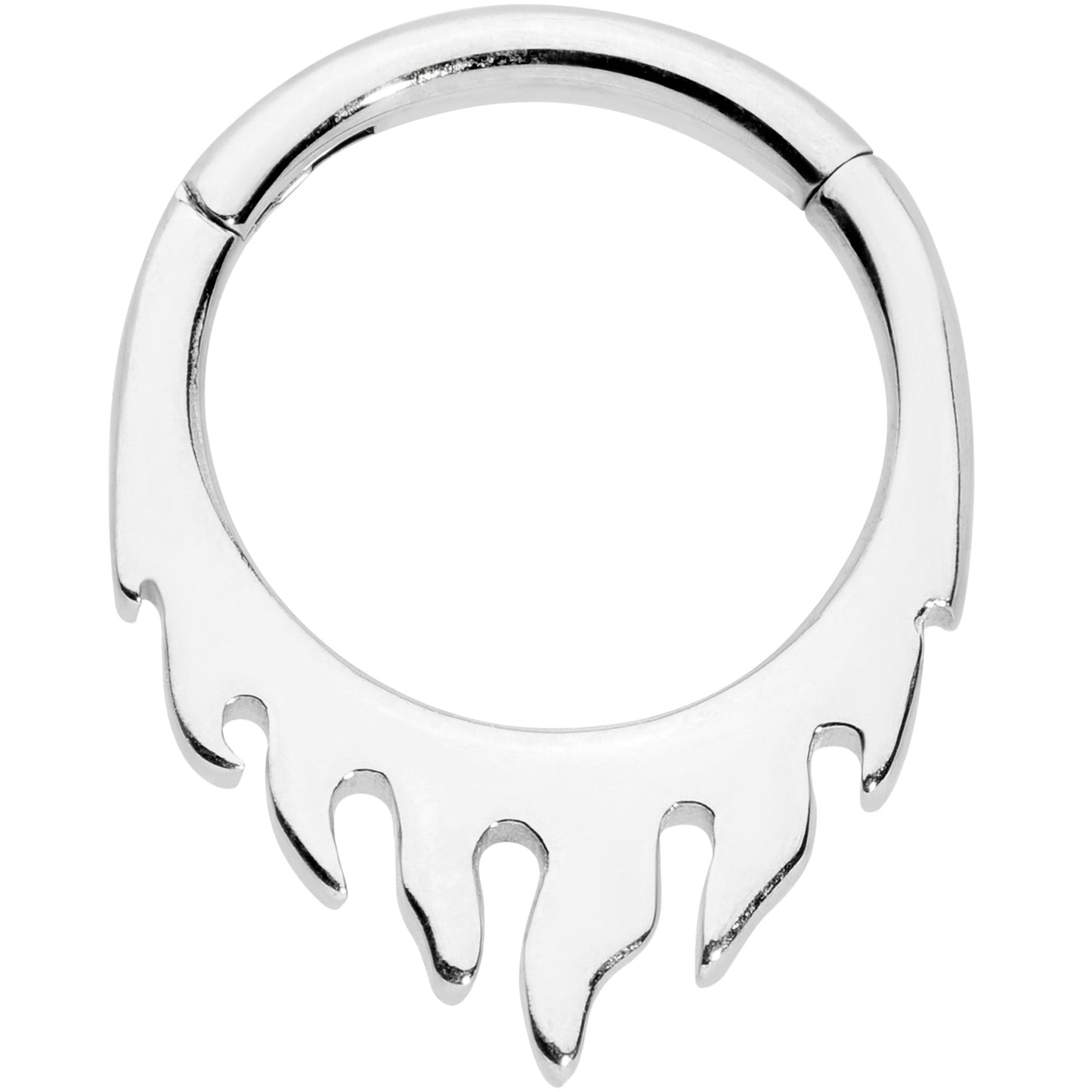 16G 5/16 Flames of Style Fire Hinged Segment Ring