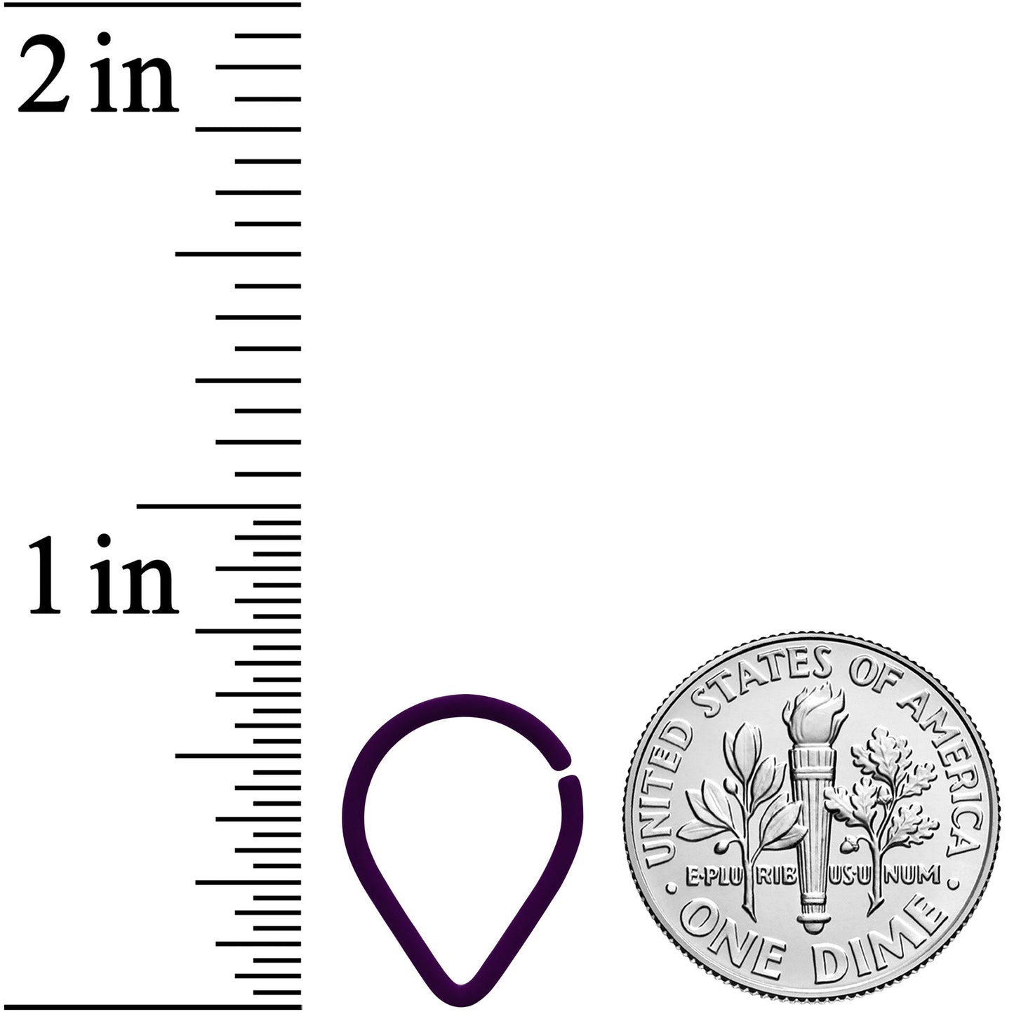 18G 3/8 Dark Purple Matte Teardrop Cartilage Closure Ring