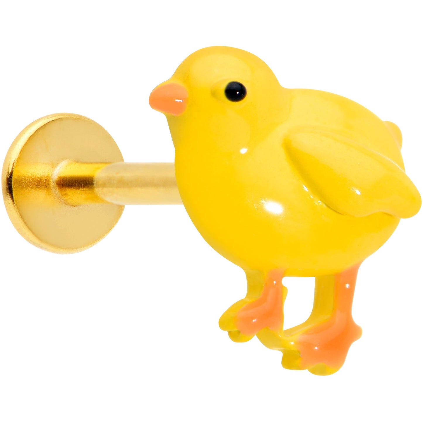 16G 5/16 Gold Tone Yellow Easter Chick Labret Monroe Tragus