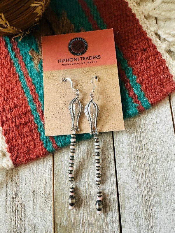 Navajo Queen Pink Conch & Sterling Silver Pearl Be