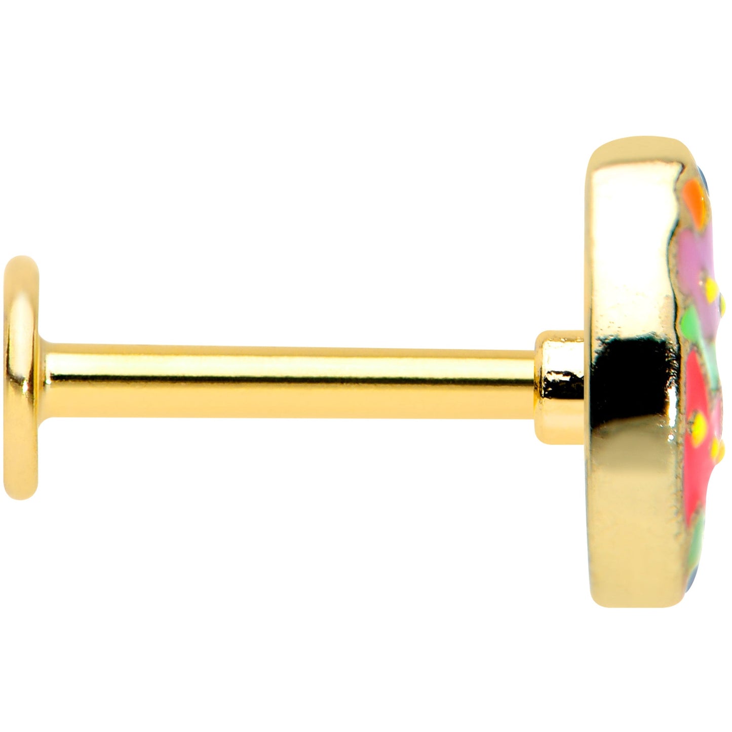 16G 5/16 Gold Tone Funky Painted Easter Egg Labret Monroe Tragus