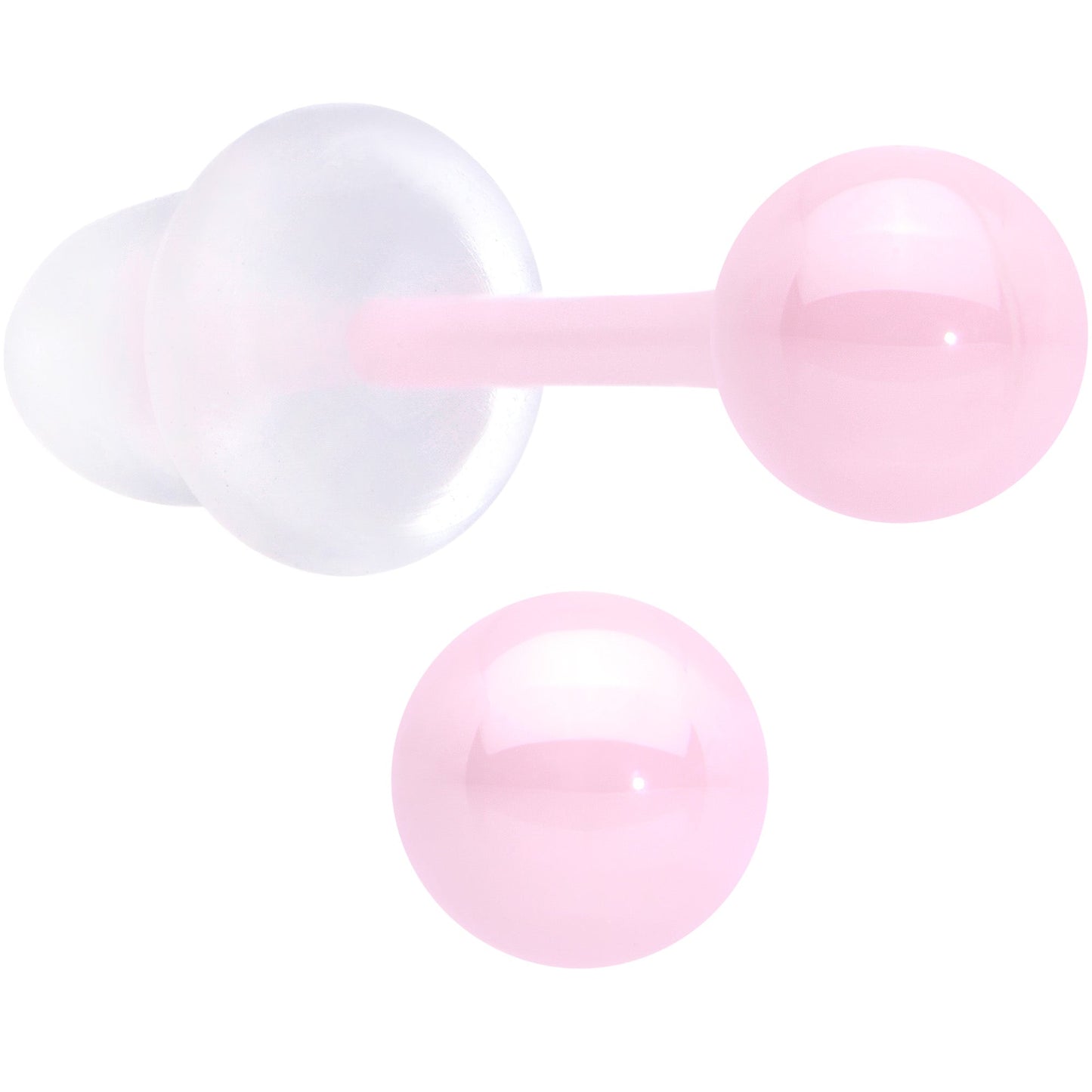 4mm Pink Ceramic Ball Stud Earrings 18G