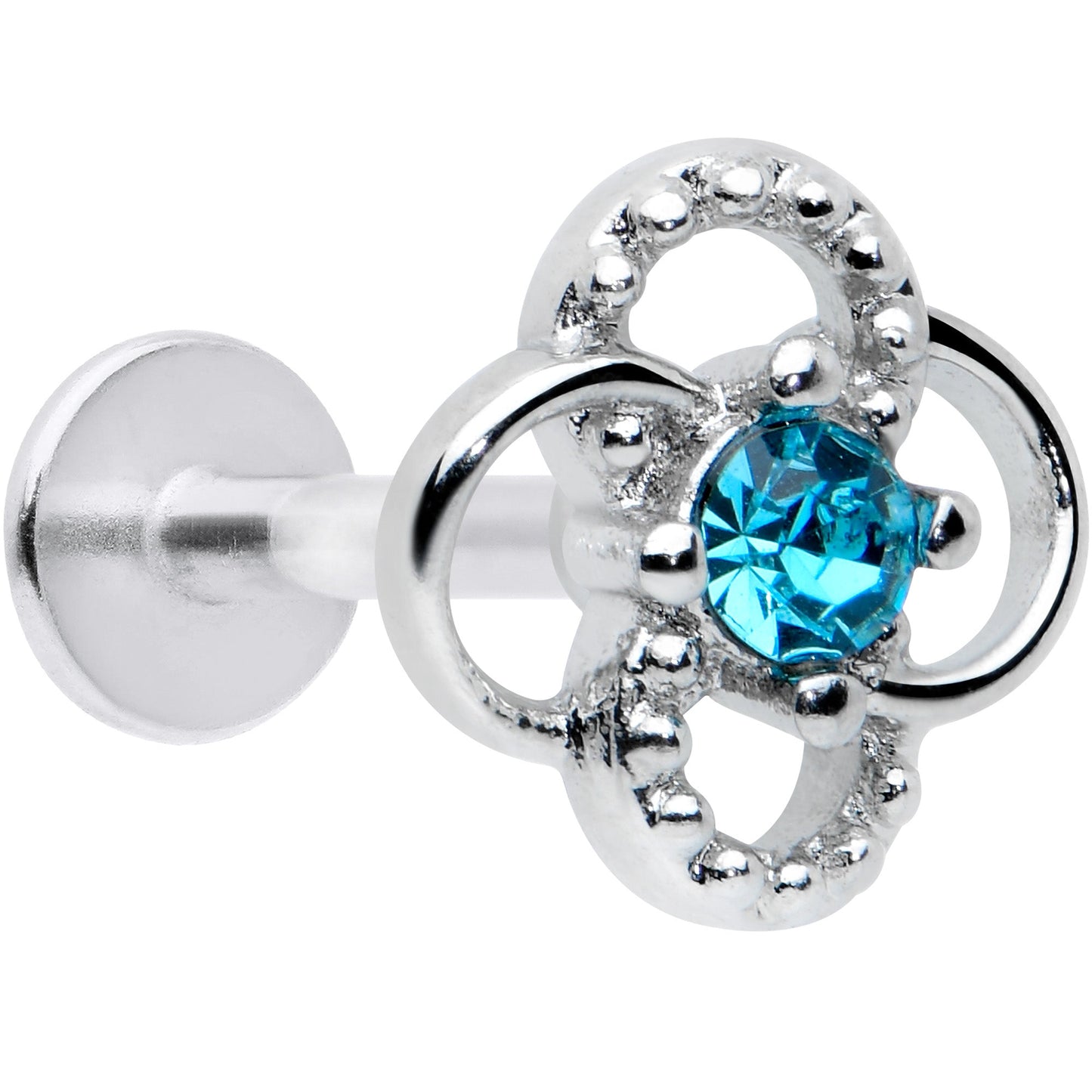 16G 5/16 Blue Gem Celtic Knot Labret Monroe Tragus