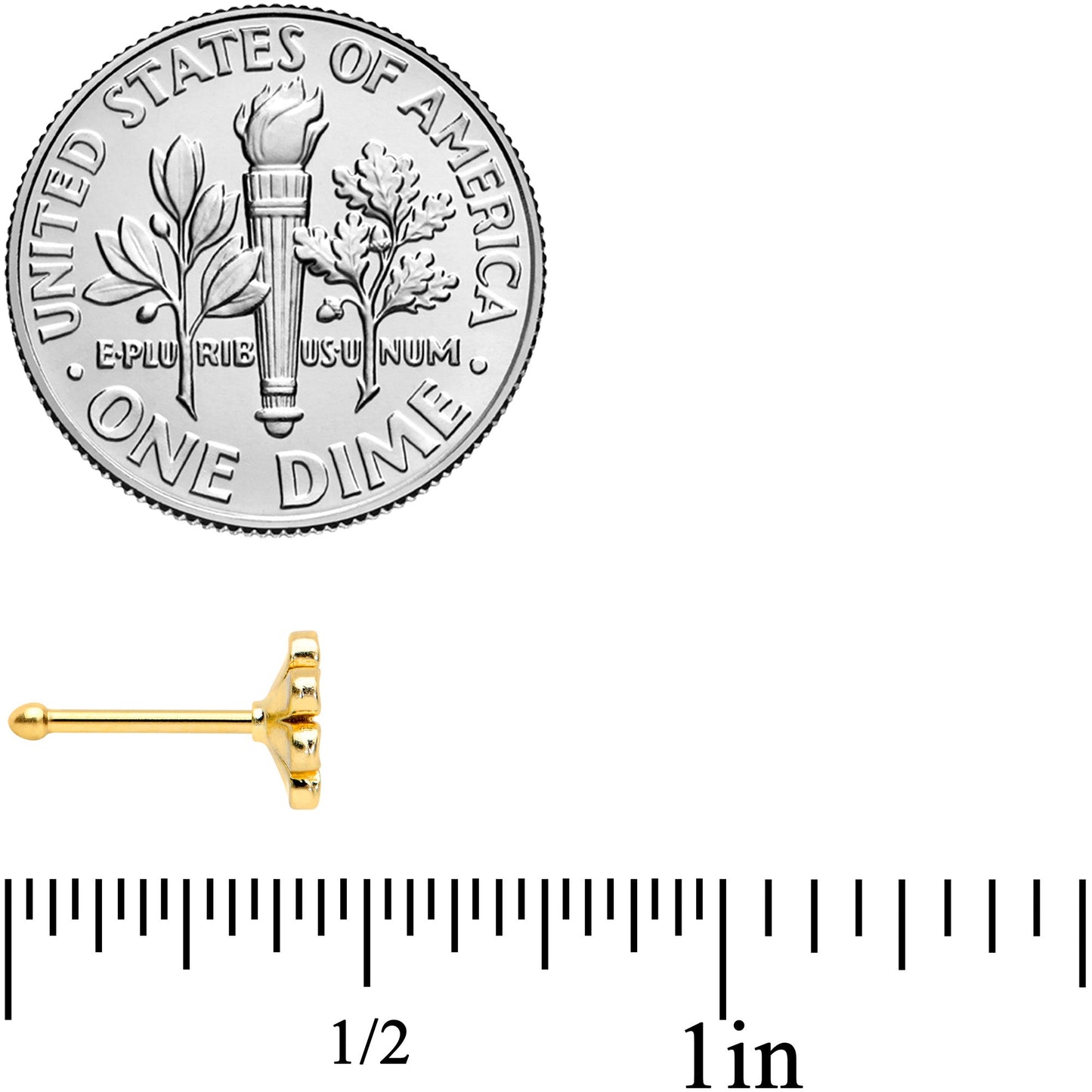 20G 1/4 Gold Tone Whimsical Daisy Flower Nose Bone