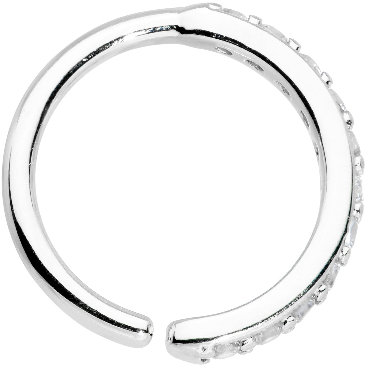 16G 3/8 Clear CZ Gem Forward Facing Closure Ring