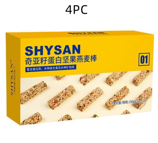 Chia Seed Nut And Oat Bars In Individual Packaging High-Protein Cereal Biscuits