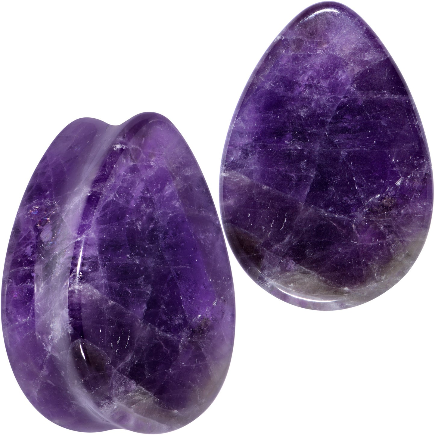 Purple Amethyst Stone Drop Saddle Plug Set
