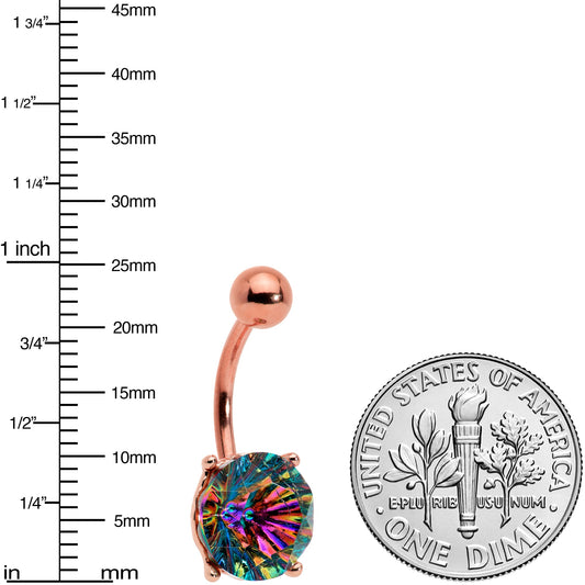 Vitrail Gem Rose Gold Tone Simply Elegant Style Belly Ring