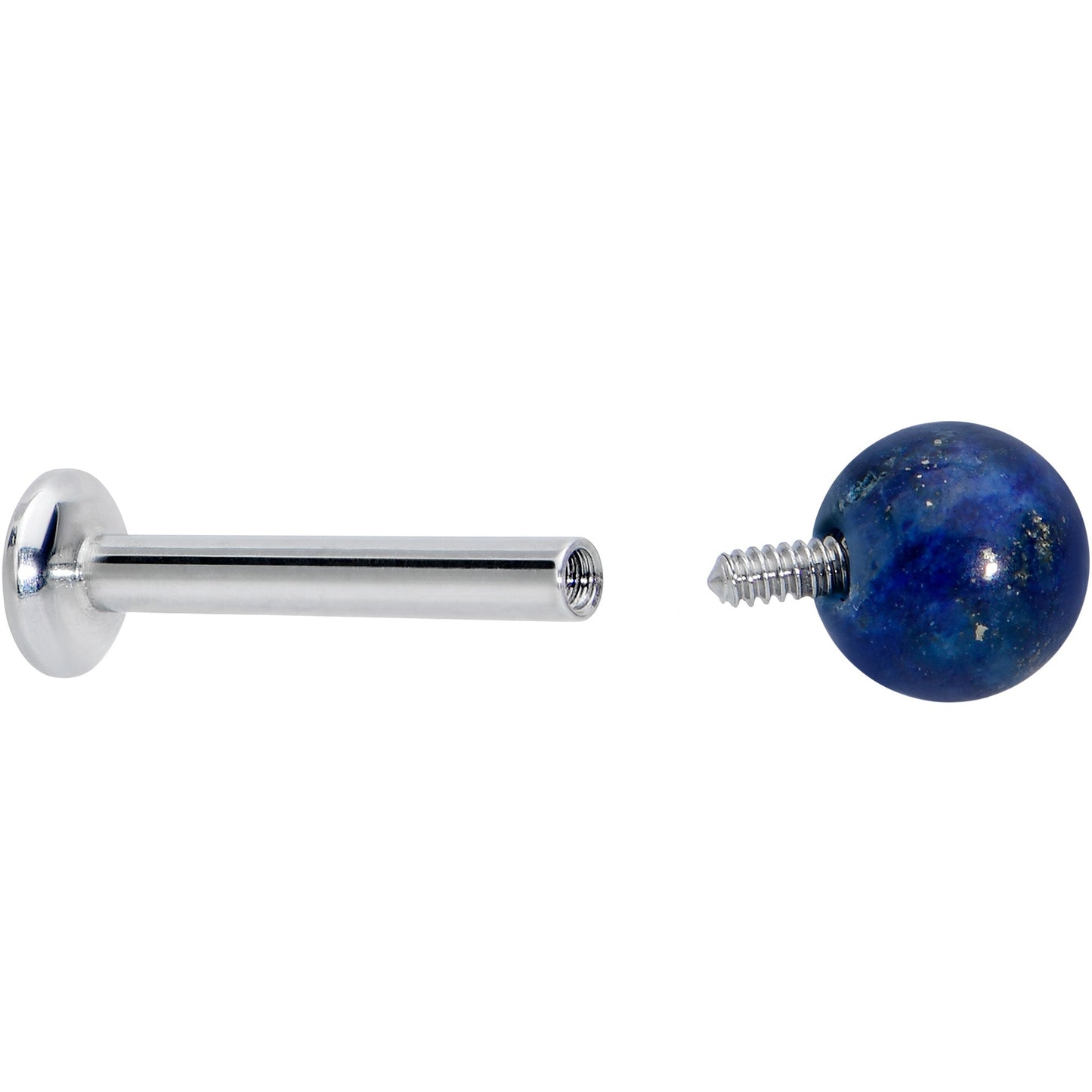16G 5/16 Elegant Blue Agate Internally Threaded Labret Tragus