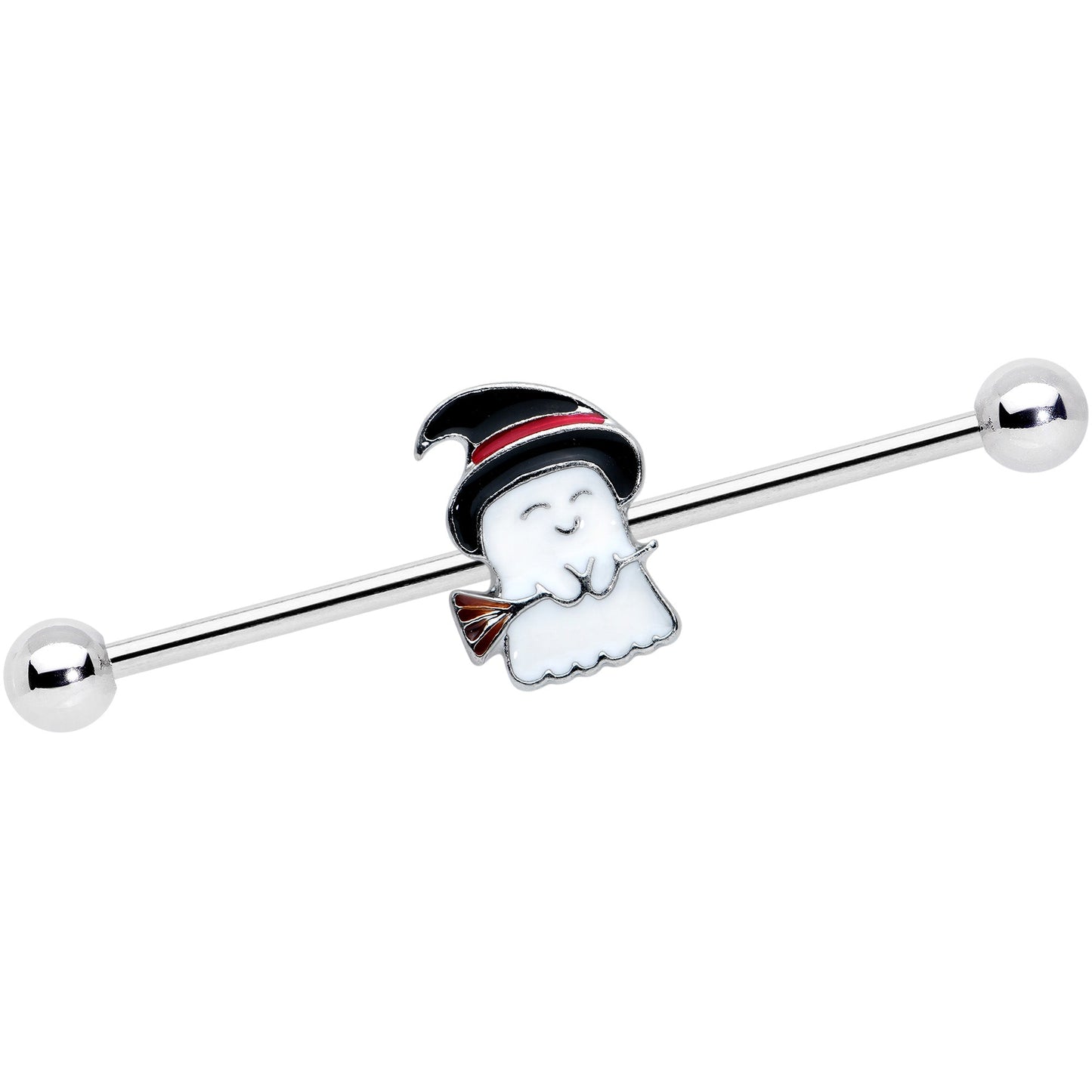 14G Witch Hat Ghost Halloween Industrial Barbell 40mm