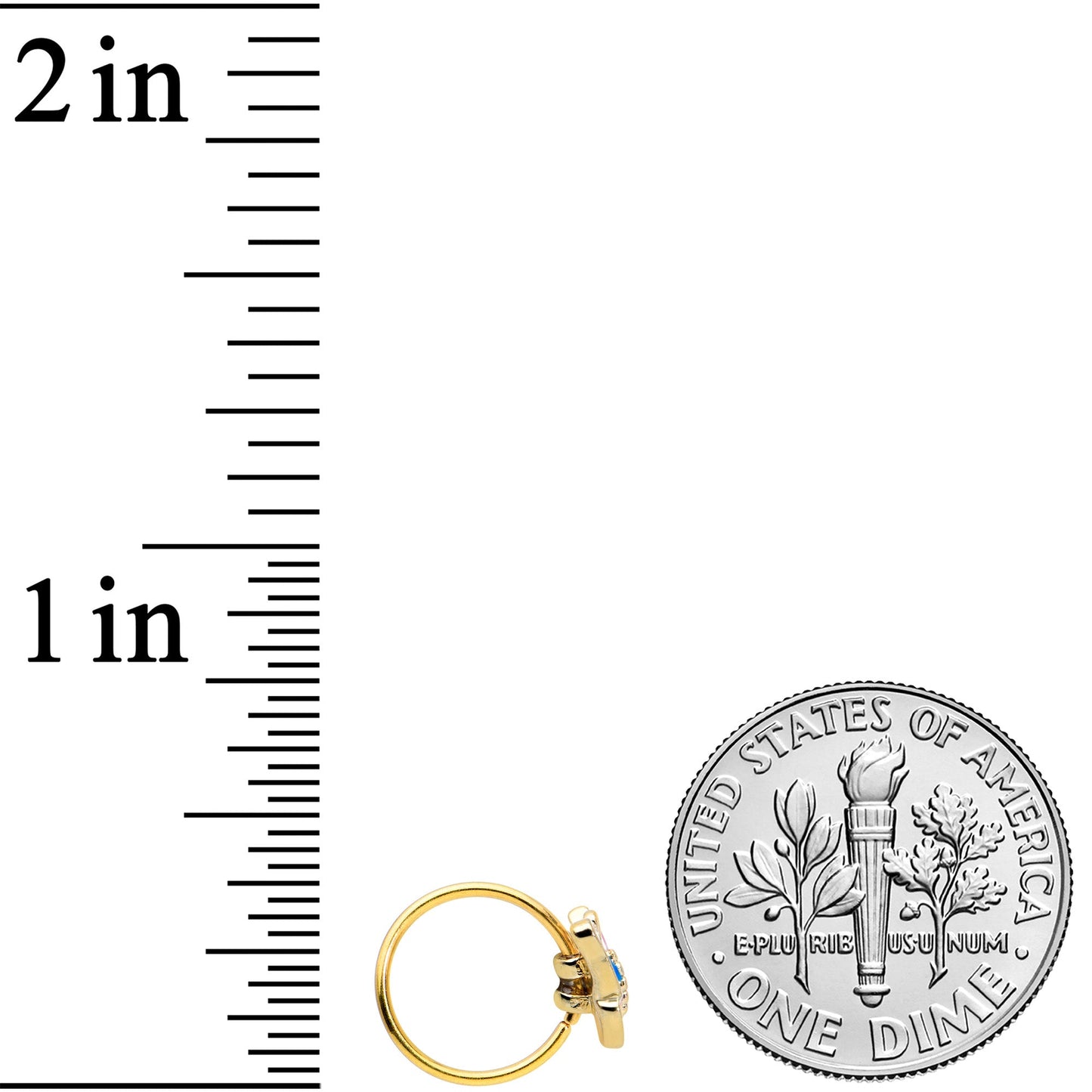 20G 5/16 Gold Tone Bright Butterfly Nose Hoop