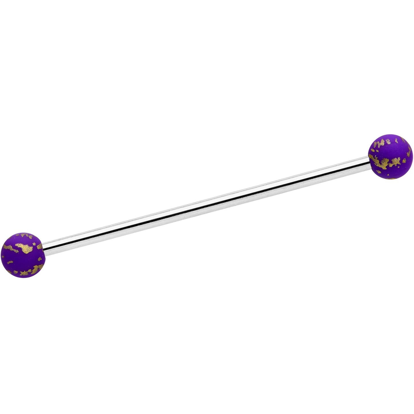 14G Matte Purple Splatter Pattern Ends Industrial Barbell 38mm